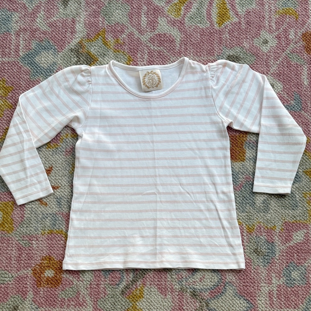 TBBC 6 The Beaufort Bonnet Company Penny Play Pink White Stripe Long Sleeve Tee